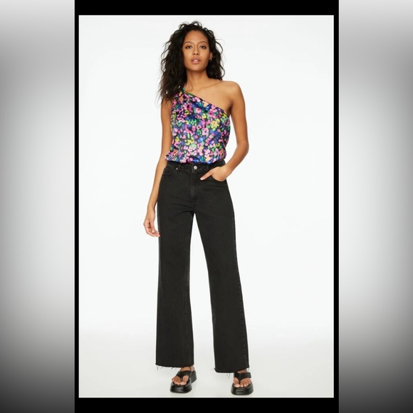 Dynamite satin finish printed bodysuit with one shoulder - Picture 4 of 14